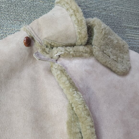 Vintage Sheepskin Shearling Leather Jacket Coat (2XL - 50) - Picture 6 of 12